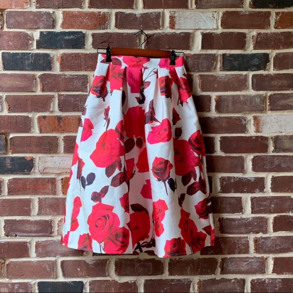 Chiwish floral midi skirt